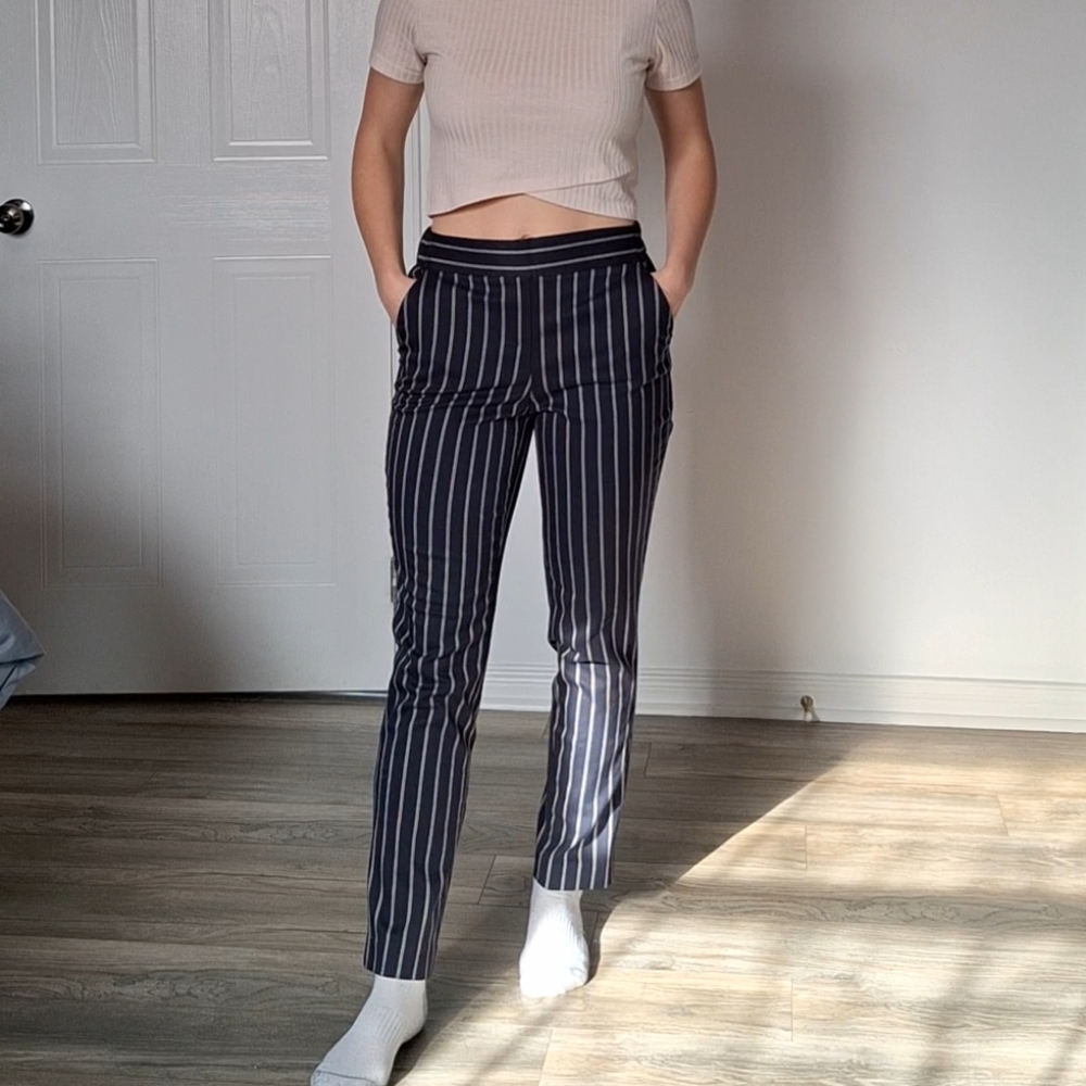 Pinstripe Navy Dress Pants